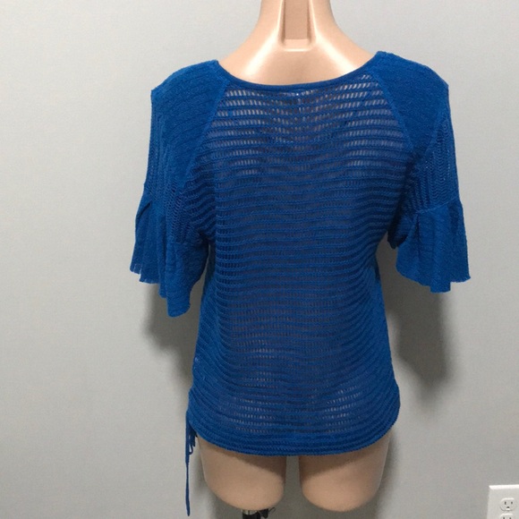 Free People Bright Blue Knit Top Lasting Laguna - Picture 5 of 8